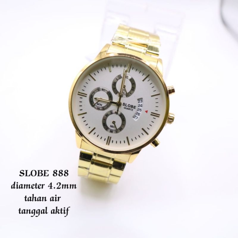 Jam Tangan Rantai Pria Original SLOBE Type888 | Jam Tangan Cowok Elegan Mewah dan Murah