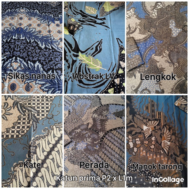 KAIN BATIK KATUN HALUS WARNA BIRU DENIM BIRU MUDA