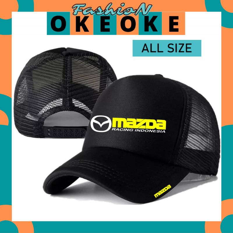 OkeOkeFashion Topi Trucker MAZDA - Topi Distro MAZDA Logo - Topi MAZDA Premium - Topi Pria Dewasa - 