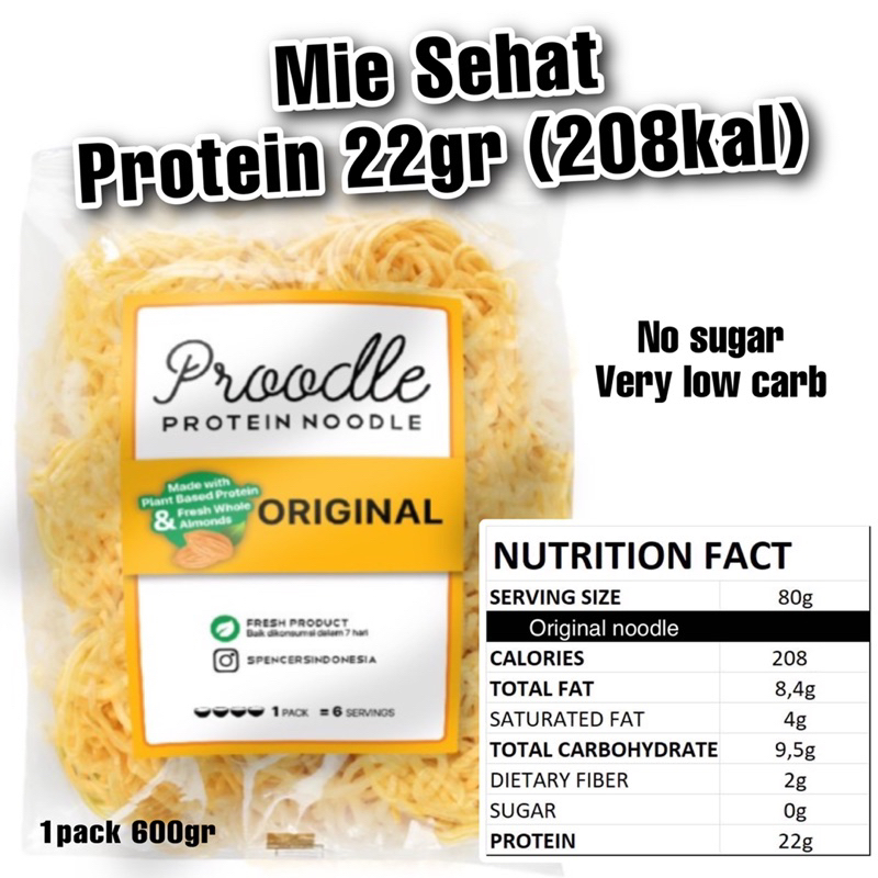 

Spencer’s Proodle Protein Noodle 600gr Mie Sehat Non Msg Veggie Gluten Free Super Tinggi Protein