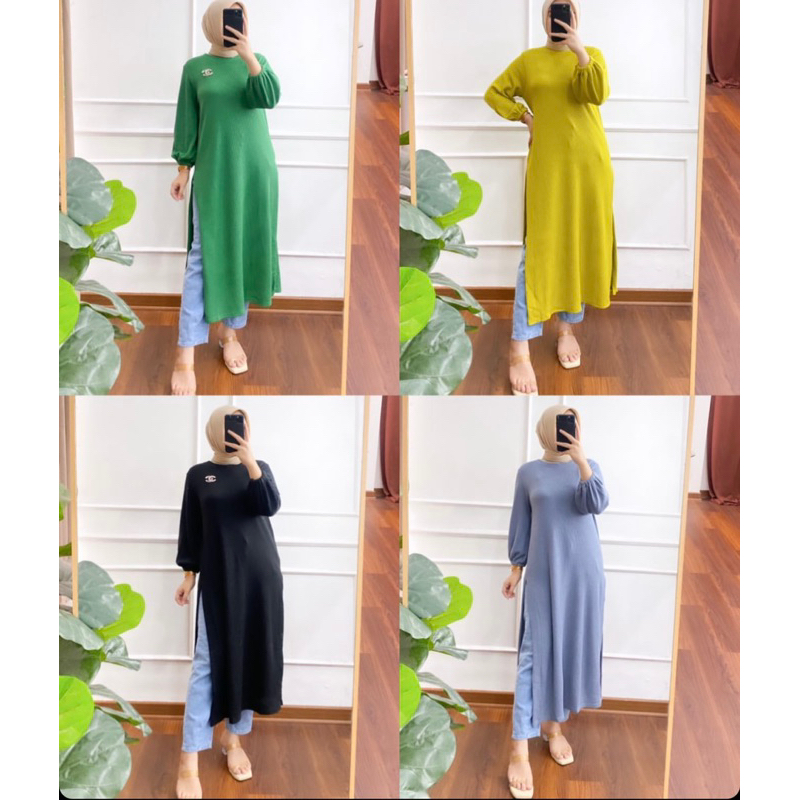 long tunic dunna long tunik kaos knit merk clarke midi uniqlo