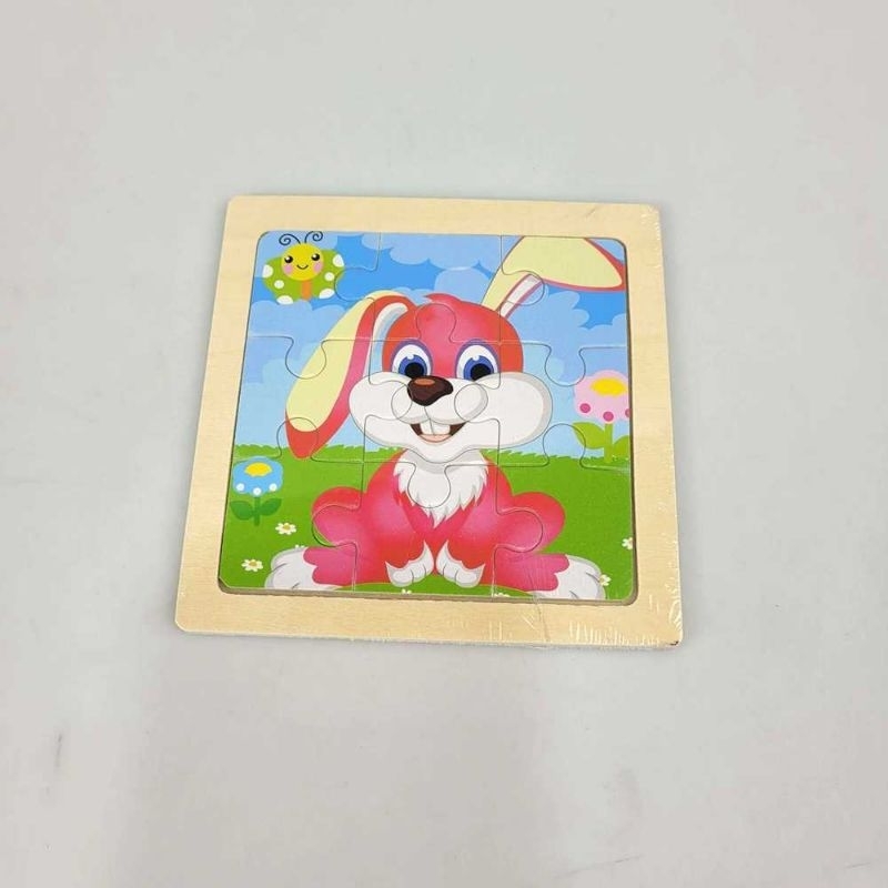 OCDAY Mainan Anak Puzzle Children Wood Toy - Z0564 Kelinci Pink Kado Hadiah present Ultah Kayu