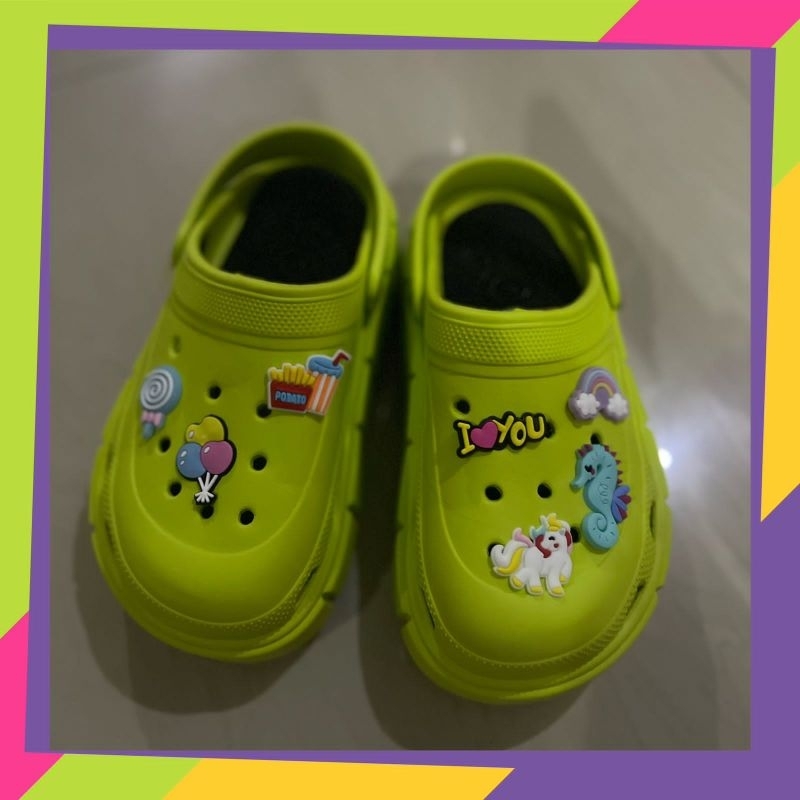 Sandal Crocs Kids Baim Junior Eva jibbits Smile Import High quality RF