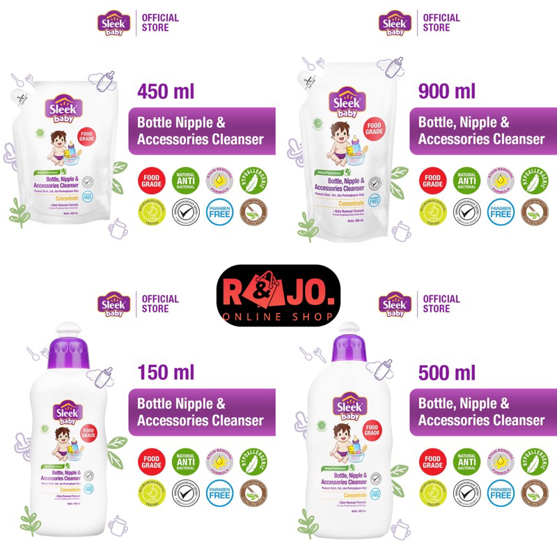 SLEEK Baby Bottle Nipple Cleanser&amp;Accessories Pencuci Susu Botol Bayi