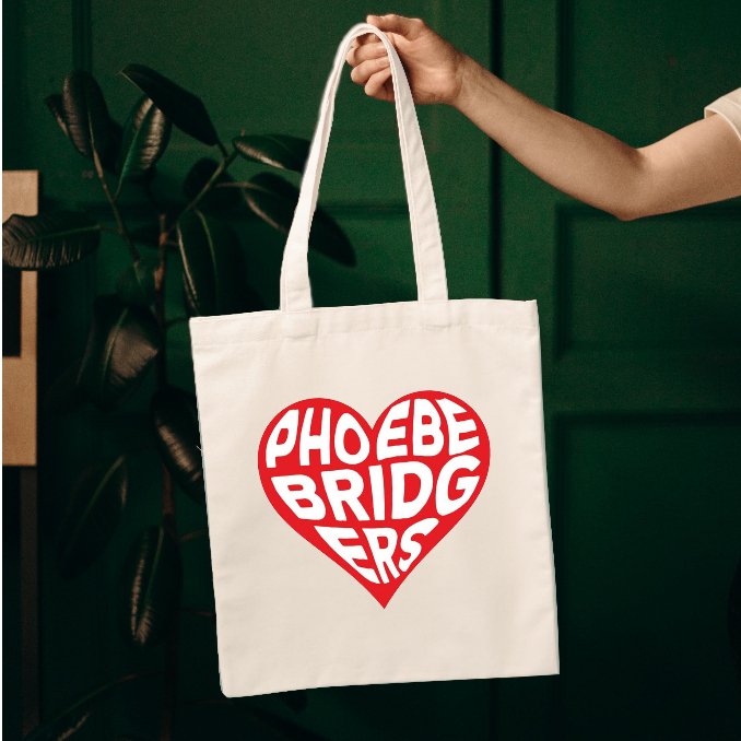 Phoebe Bridgers Logo Heart Totebag - Phoebe Bridgers Totebag