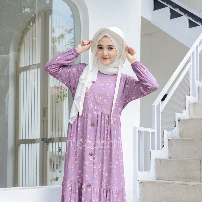 Gamis rumahan renda depan busui rayon premium - motif lavemmderskg