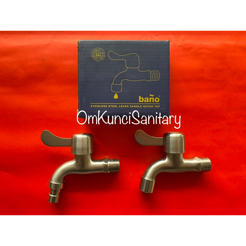 Kran Tembok BANO Kran Taman BANO Stainless SUS304 Keran Air Keran Kamar Mandi Stainless BANO SUS 304