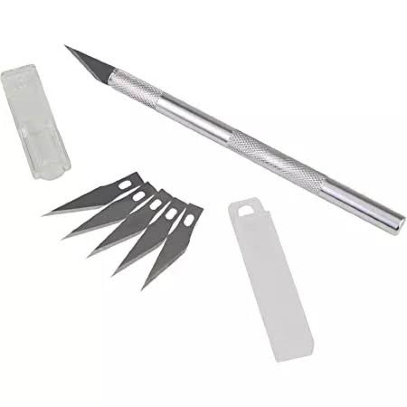 

Pen Cutter Set Pisah Ukir Metal Handle Blade Knife Wood Paper Cutter Craft Pen refill Spare Cutter Alat Pemotong Akrilik Sheet Paper Cutting