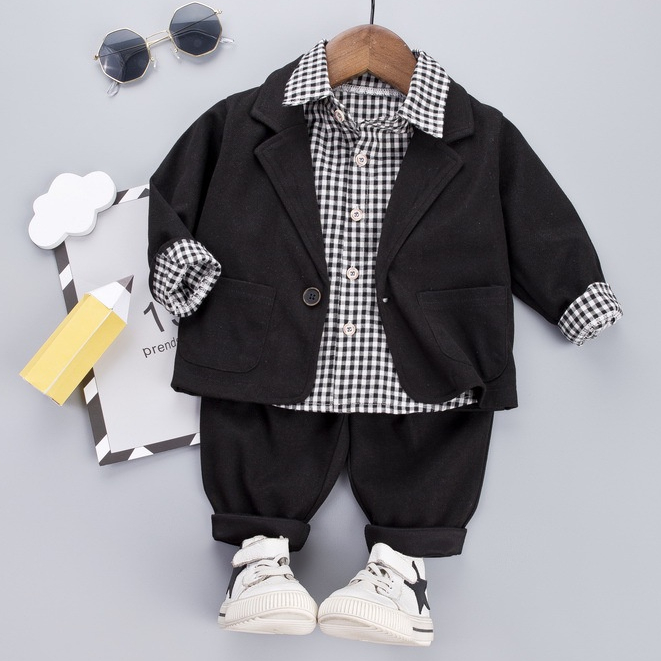 Setelan Jas Anak Laki Laki Tuxedo LONDON Set Blazer 3in1 Pakaian Pesta Formal Anak Import