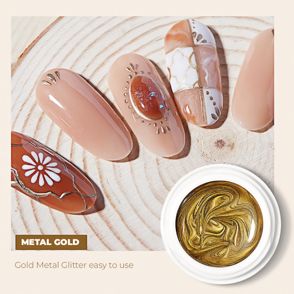 【 COD 】 PAINTING GEL Gold / Painting Gel Silver / Rosegold Gel Liner UV Gel Polish / Gel Painting Gold