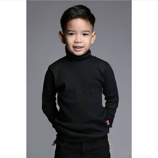 Baju Turtleneck atau leher tinggi anak anak usia 4 - 12 tahun lengan panjang bahan katun rib premium