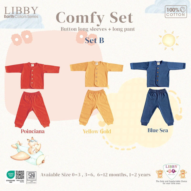 Libby comfy set earth colors series - stelan libby panjang