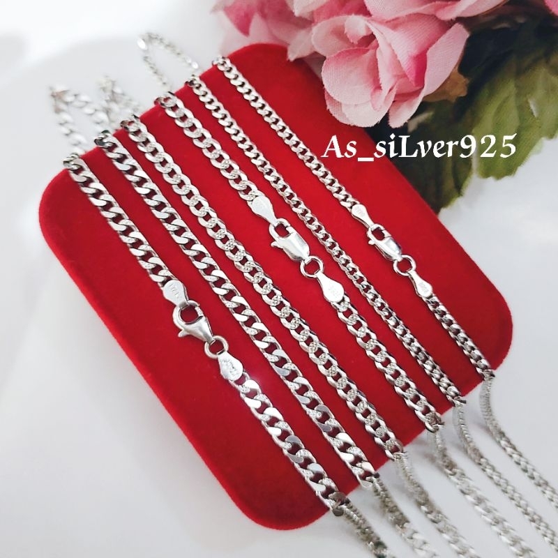 KALUNG PERAK PRIA WANITA SISIK NAGA 45CM ANEKA MODEL ASLI SILVER 925 LAPIS MAS PUTIH_KL RANTAI
