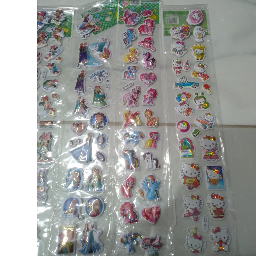 Sticker Timbul Karakter / Label Karakter Timbul / Tempelan Buku Karakter / Tempelan Botol Minum Anak