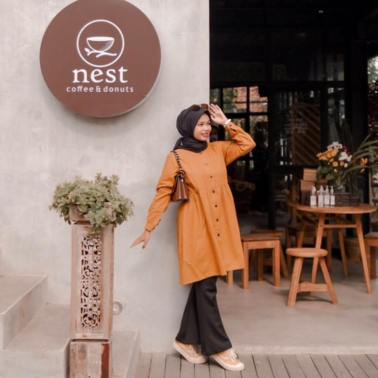 Rania - Tunik Wanita Tunic Premium Midi Dress Atasan Casual Hijab