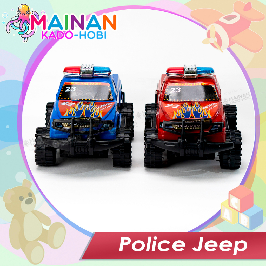 MAINAN ANAK LAKI MINIATUR DIECAST CAR MOBIL JEEP POLICE