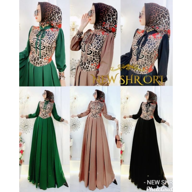NEW MAXY DRESS WOLLPEACH MIX SCUBA BY SYAHIRA