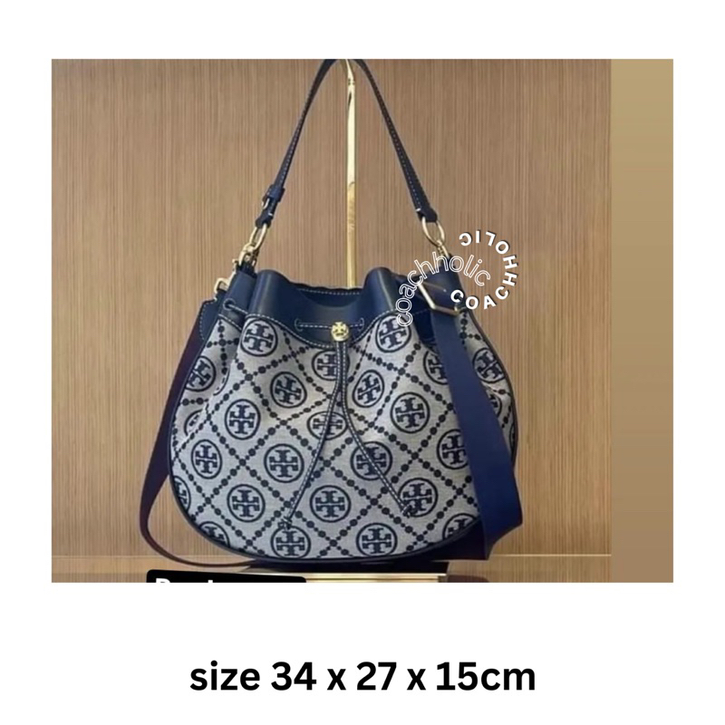 tory burch T monogram hobo bucket original