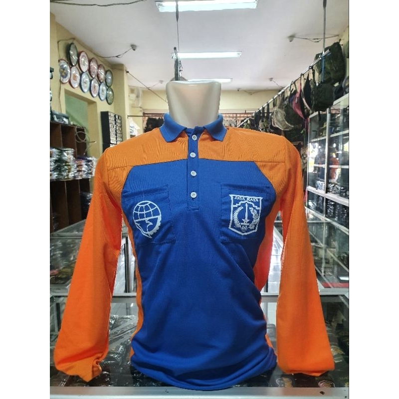 Kaos Kerah Perhubungan Berkantong Dua | Kaos Polo Dishub Logo Lengan Panjang | Kaos Kerah Drifit Dis