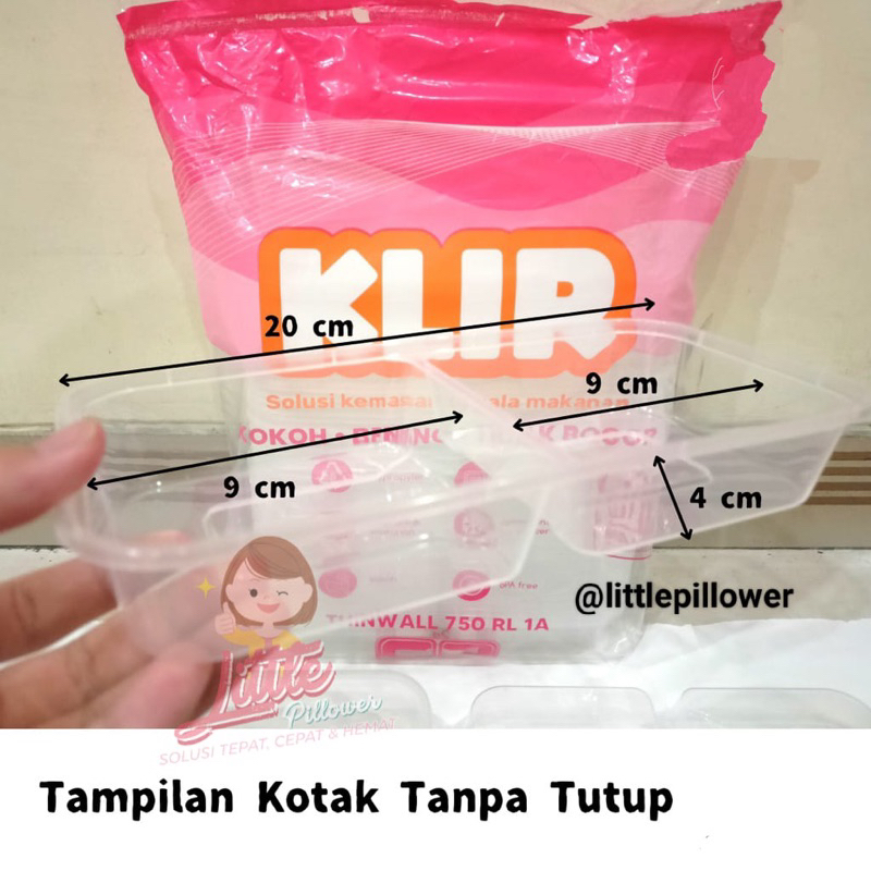 (RL1A) Thinwall Klir Rectangle Long Food Grade Super Bening 750ml