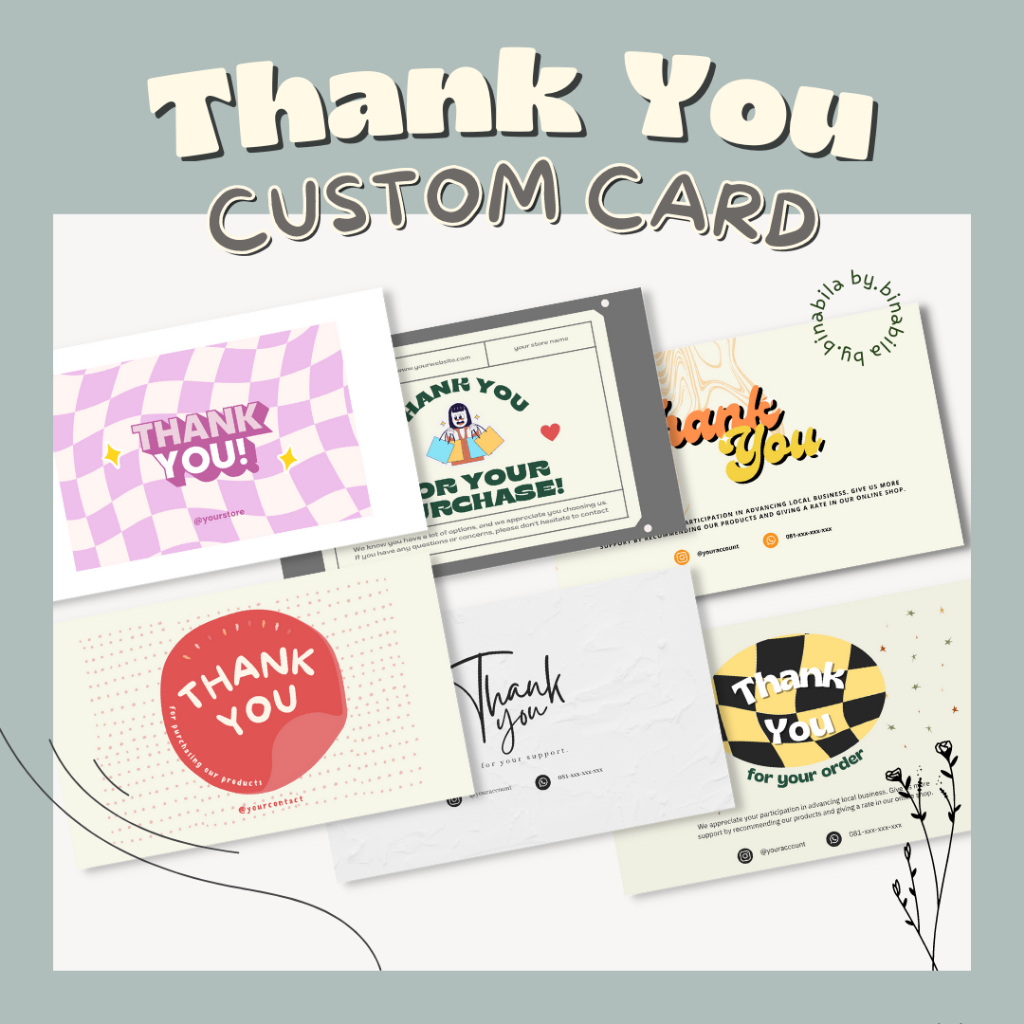

Thank You Card Custom | Greeting Card Thanks Card Katru Nama