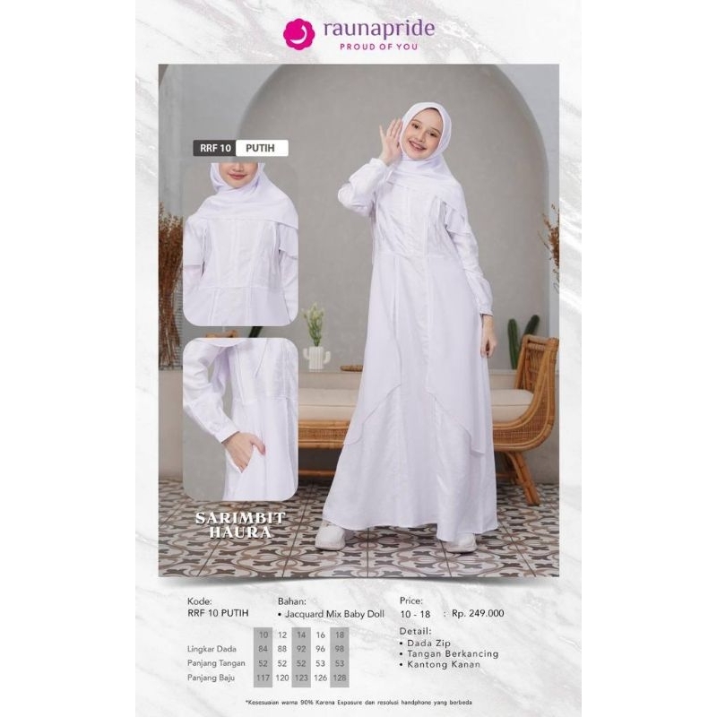 Gamis Rauna Remaja RRF 10 PUTIH.