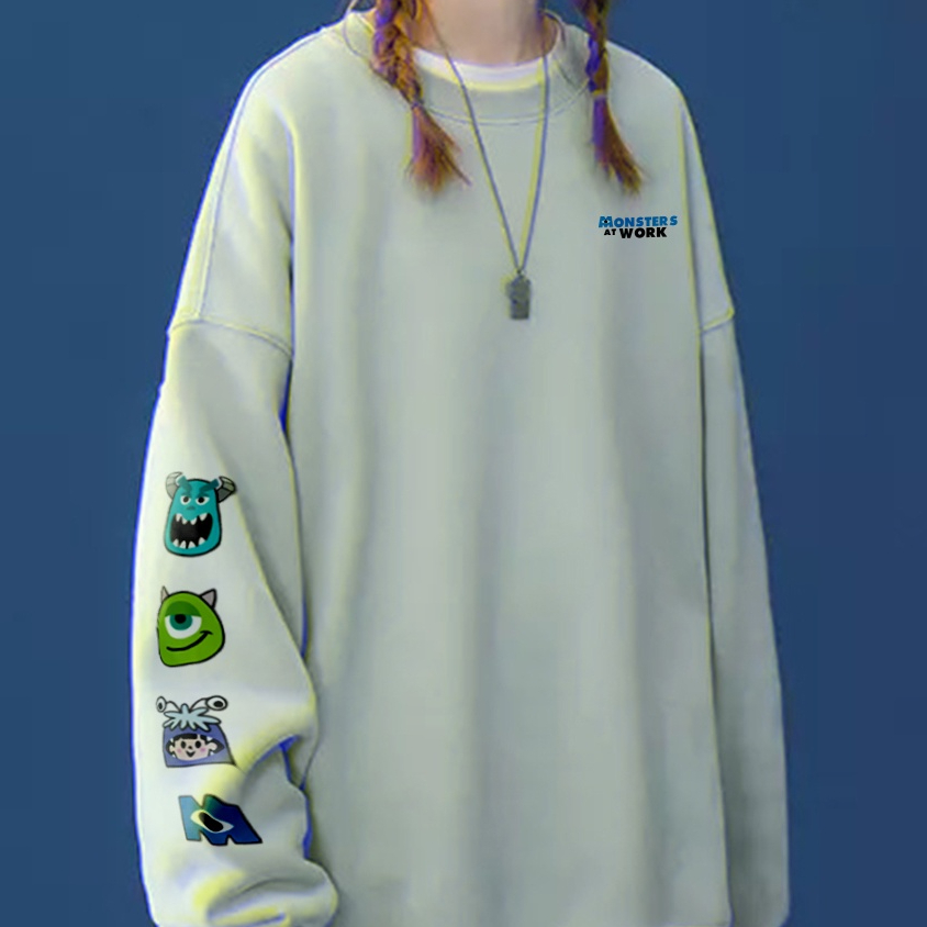 Sweater Oversize Monster Wanita Dan Pria Bahan Fleece Style Korean L - XL - XXL - XXXL