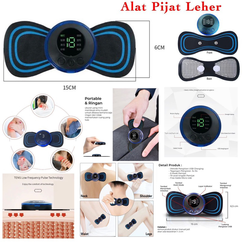 MM - New EMS002 Alat pijat terapi leher punggung perut paha bahu pundak otot depato / alat terapi mikro panas sensu therapy pads elektrik