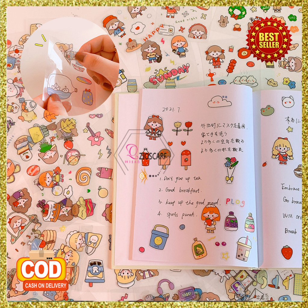 Sticker Aesthetic Kartun Lucu Momo Dekorasi DIY Waterproof Diary Handbook Scrapbook MX-5005