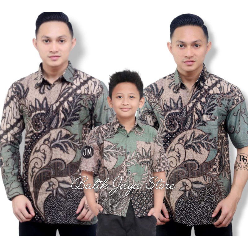 TERBARU Couple sweet || couple batik ayah dan Batik anak cowok BATIK Hijau sage Batik Terbaru Batik 2022