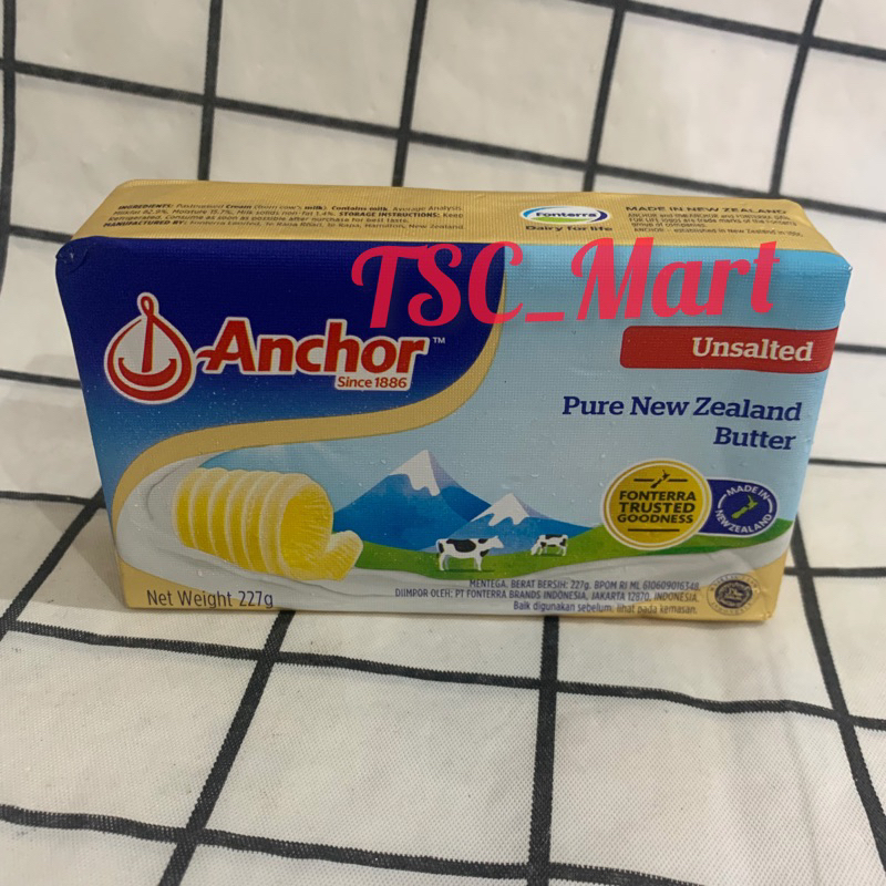 

Anchor Butter Unsalted 227gr / Mentega / Anchor / Butter / Unsalted / 227gr / Pure / New / Zaeland