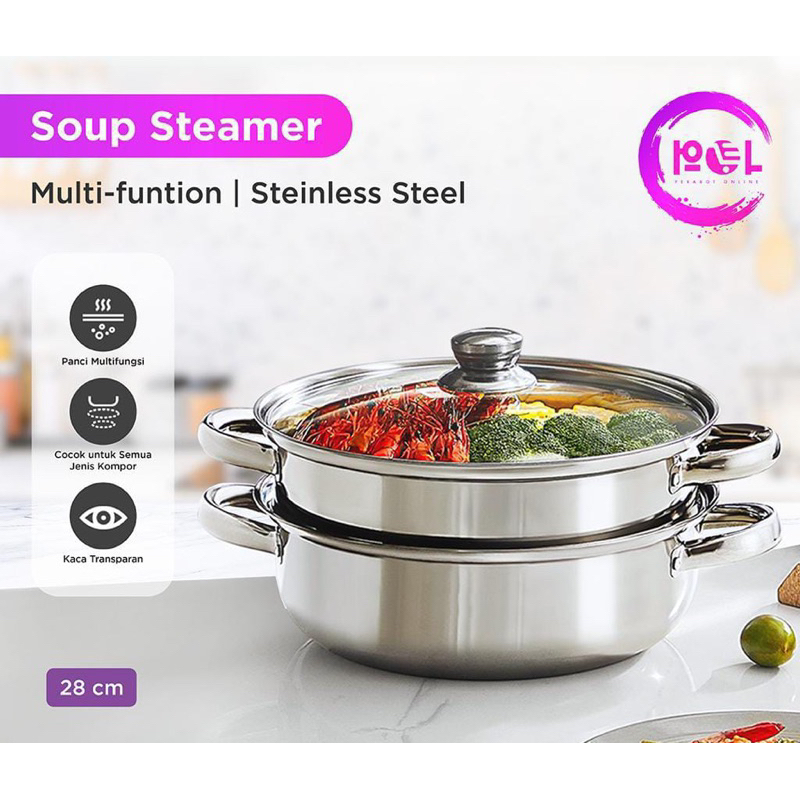 Panci Steamer Susun / Dandang Panci Steamer / Panci Kukus Serbaguna