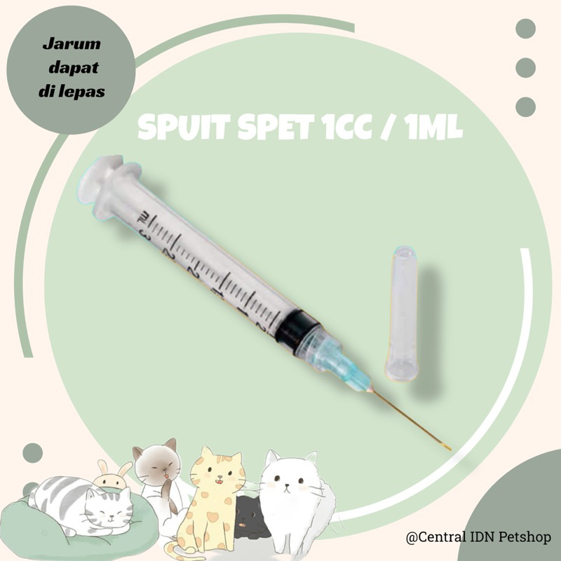 Suntikan spuit 1cc - suntikan kucing anjing - Spuit sped 1cc - Sepetan 1ml