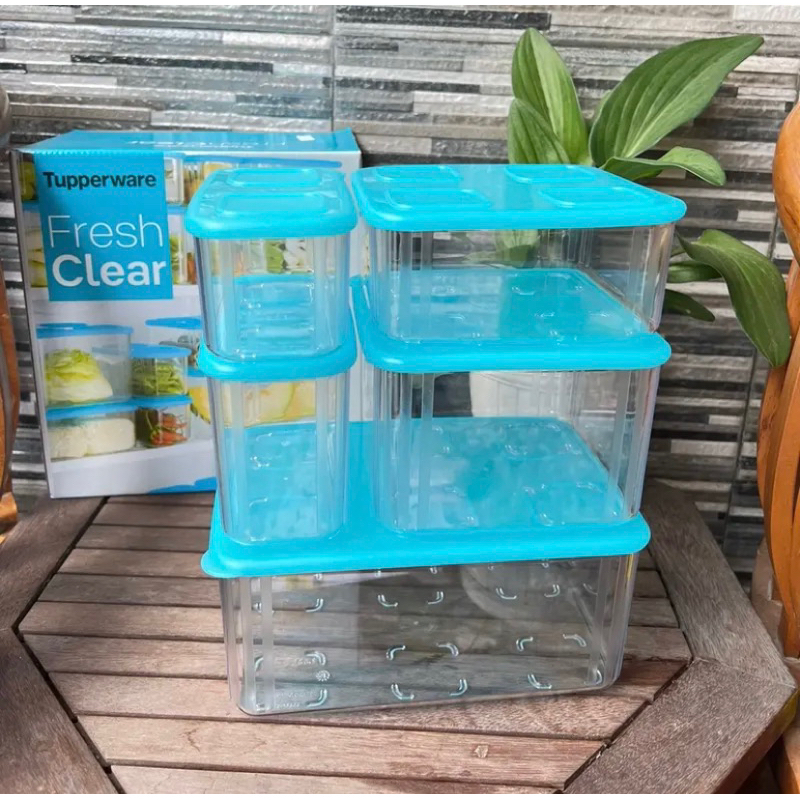 Tupperware compact Fresh Clear Set 5pcs free box