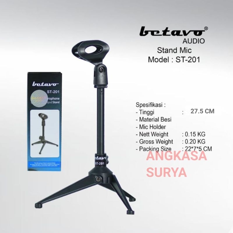Stand Mic Pendek BETAVO ST201 /  ST 201 ORIGINAL Stand Cagak Tiang Mic Pendek Meja
