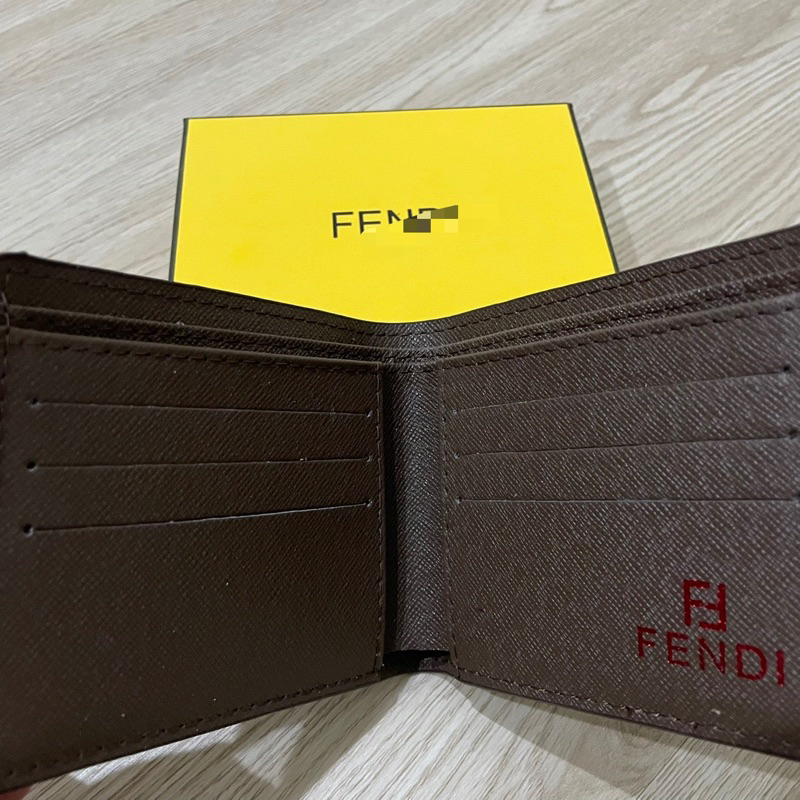 M-CM F3ND1 MENS WALLET VISETOS EYE MONSTER BILLFOLD SHORT DOMPET PRIA PENDEK