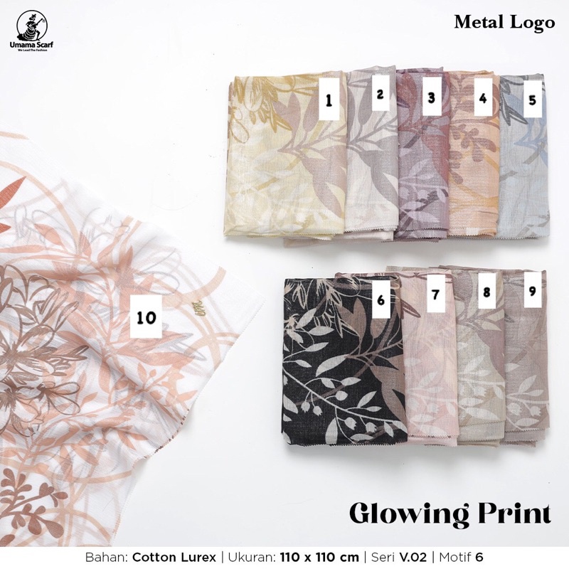 (PART 3 V.02) HIJAB SEGIEMPAT MOTIF GLOWING LC METAL LOGO