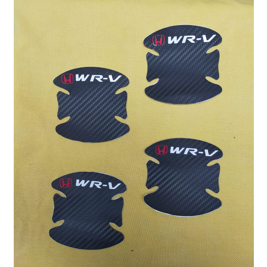 Stiker Mobil Outer Handle Anti Gores Pelindung Pintu Carbon Logo Honda WR-V Sticker