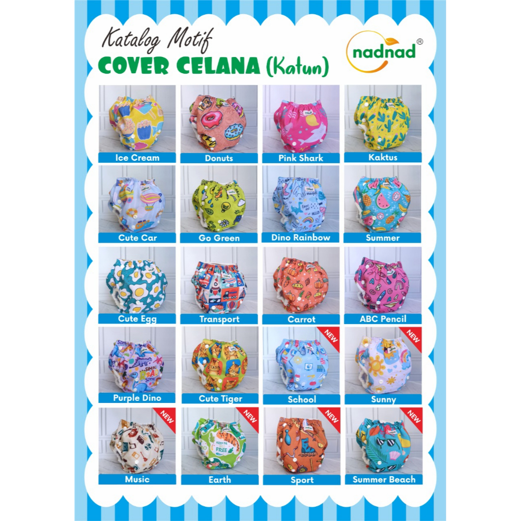 Paket Murah 3  PCS Clodi Bayi Sakina Clodi Cover Plus Insert Popok Kain Bayi Cuci Ulang Pempers (Perekat Bb 3-11Kg) (Celana Bb 7-17 Kg)