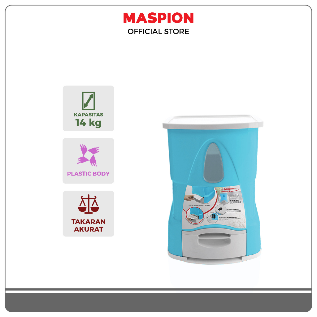 Maspion Rice Box Kotak Beras kapasitas 14 Kg MRD-1400 AP