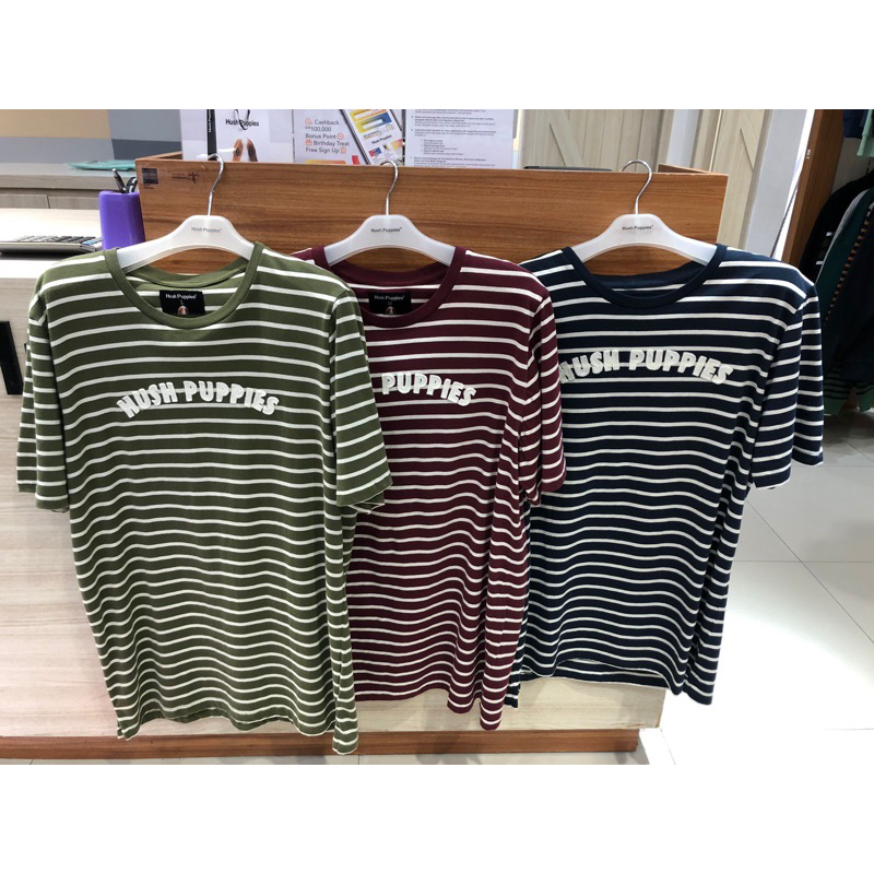 TSHIRT HUSH PUPPIES MEN MOONEYES STRIPE BIGSALE