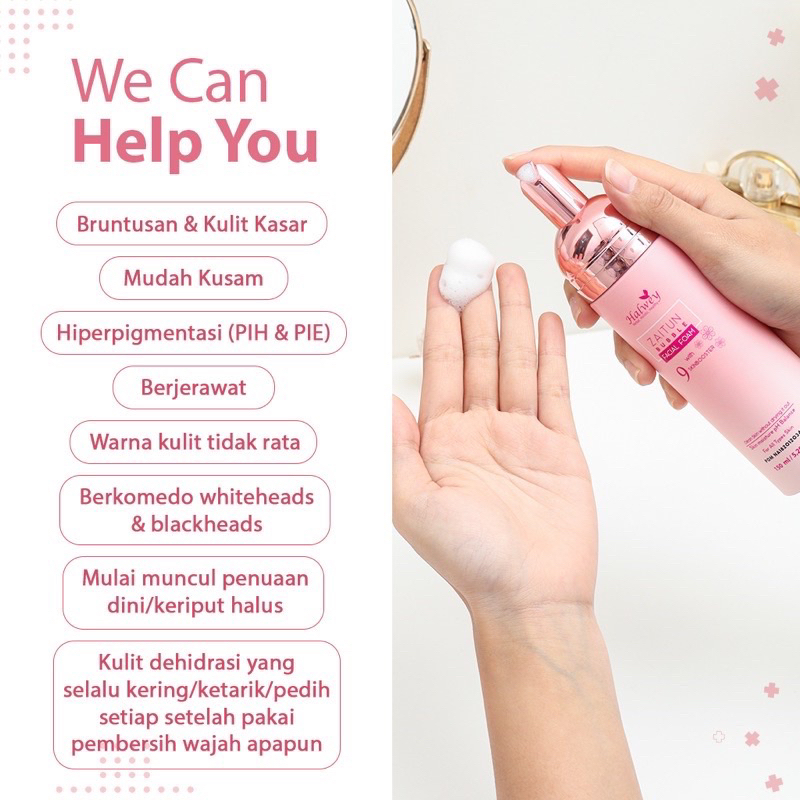 ZAITUN BUBBLE FACIAL FOAM   / sabun  cuci muka / wajah WITH 9 SKINBOOSTER kemasan mini 60 ml, kemasan besar 150ml  HALWEY SKINCARE indonesia OFFICIAL STORE