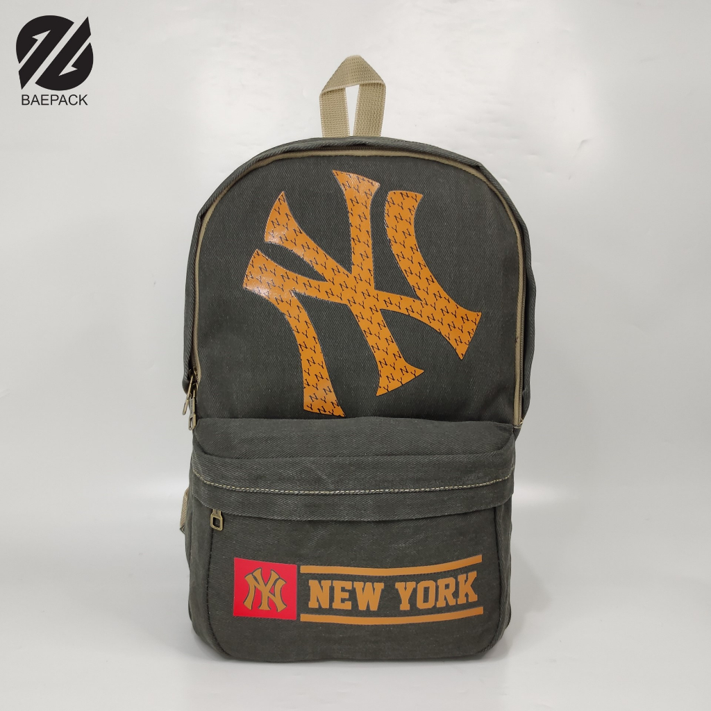 Tas Ransel Pria Dewasa Premium New York Khaki Original Baepack / Tas Backpack Cowok / Tas Punggung / Tas Sekolah / Tas Kanvasa