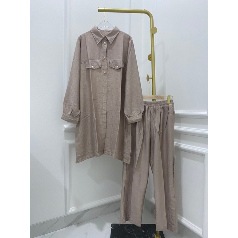 SET LINEN ONESET LINEN SETCEL MURAH JUMBO VIRAL TANGAN SERUT HITS ABG HELWA