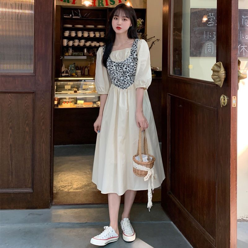 Big Size Square Neck Dress Women's Summer M310