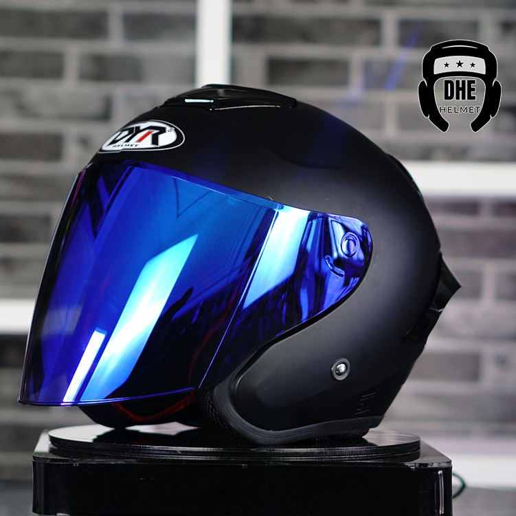 Helm Kyoto DYR Osaka Original HItam Doff Paket Ganteng Visor Iridum dan Spoiler Kyoto