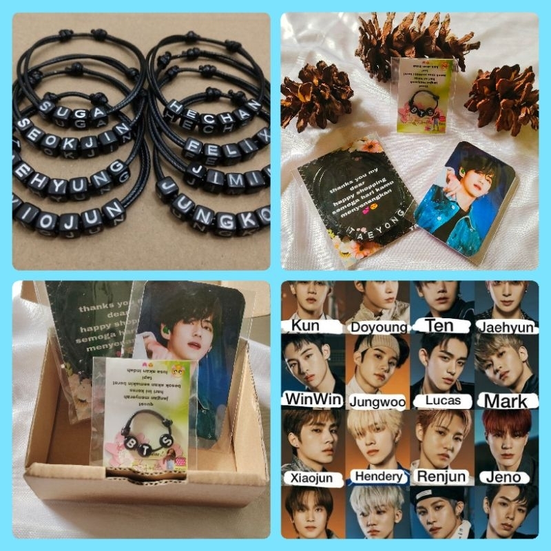 GELANG NAMA CUSTOM  BRACELET,KPOP, BTS ,NCT, BISA REQUEST NAMA KALIAN
