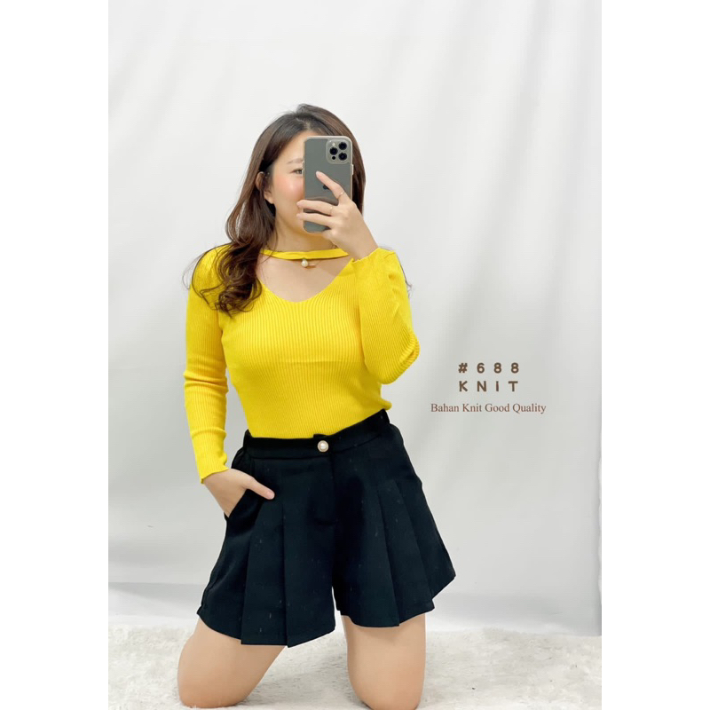 atasan knit import / top knit polos/ baju rajut import