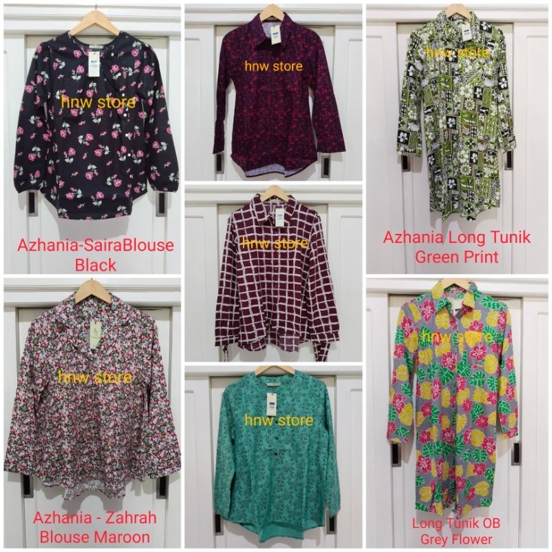Azhania - Atasan Tunik Blouse Kemeja Baju New Original