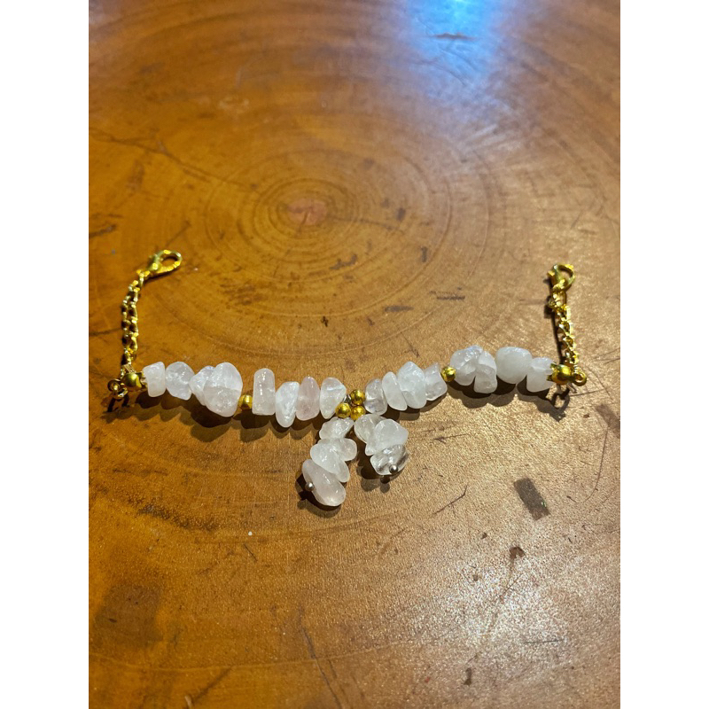 Konektor Hijab Batu white Rose Gold